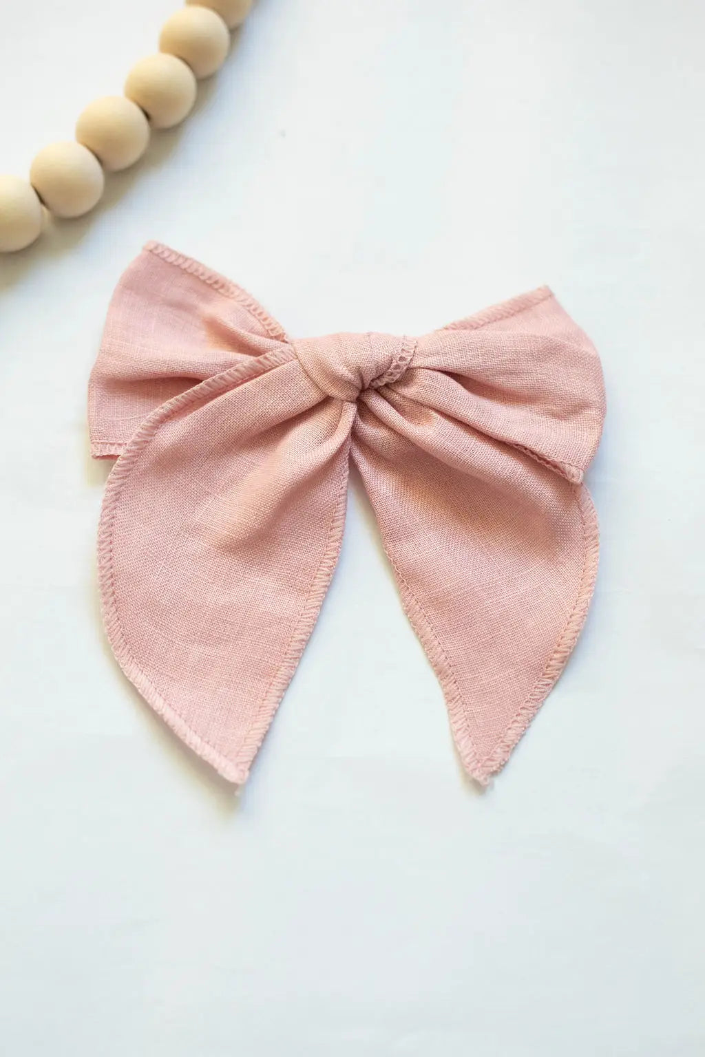 Linen Fabric Bow with Alligator clip