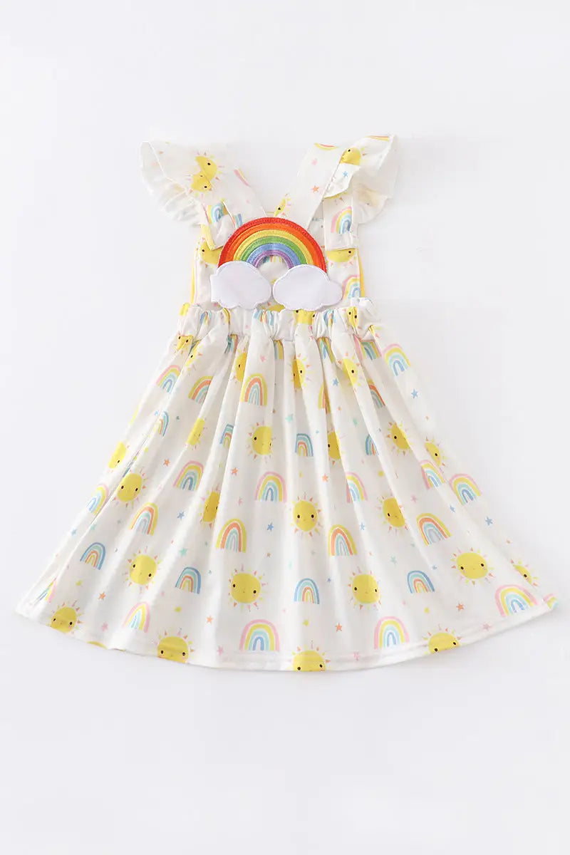 Rainbow Embroidery Girl Dress