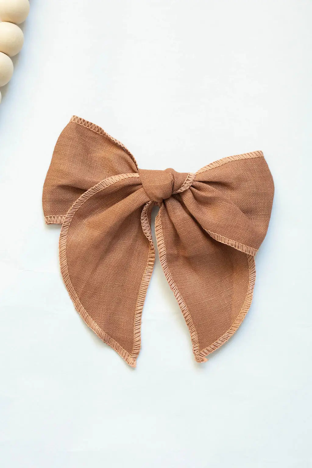 Linen Fabric Bow with Alligator clip