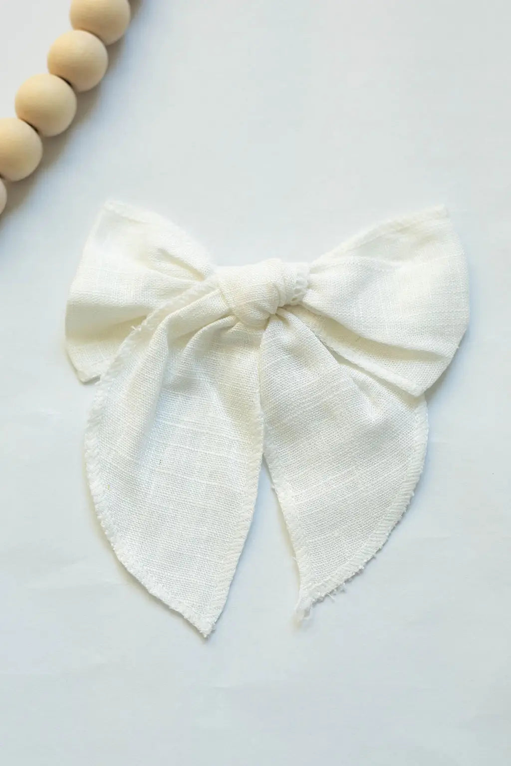 Linen Fabric Bow with Alligator clip