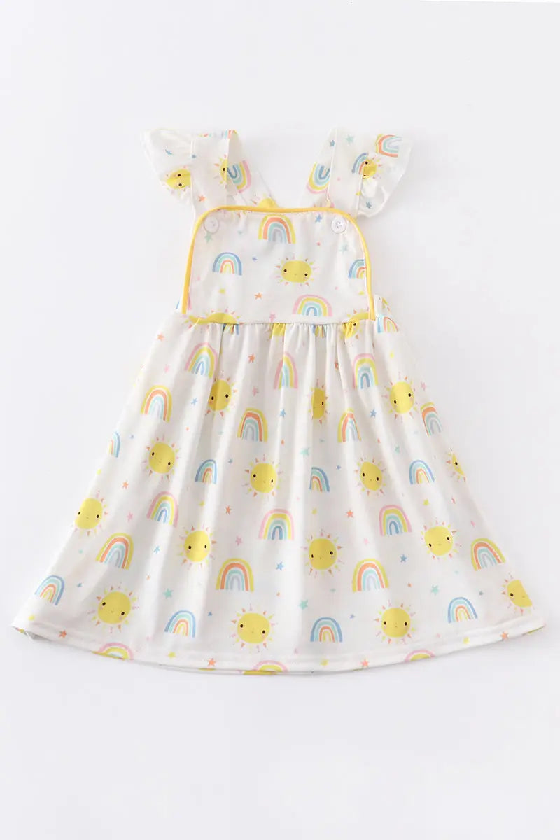 Rainbow Embroidery Girl Dress