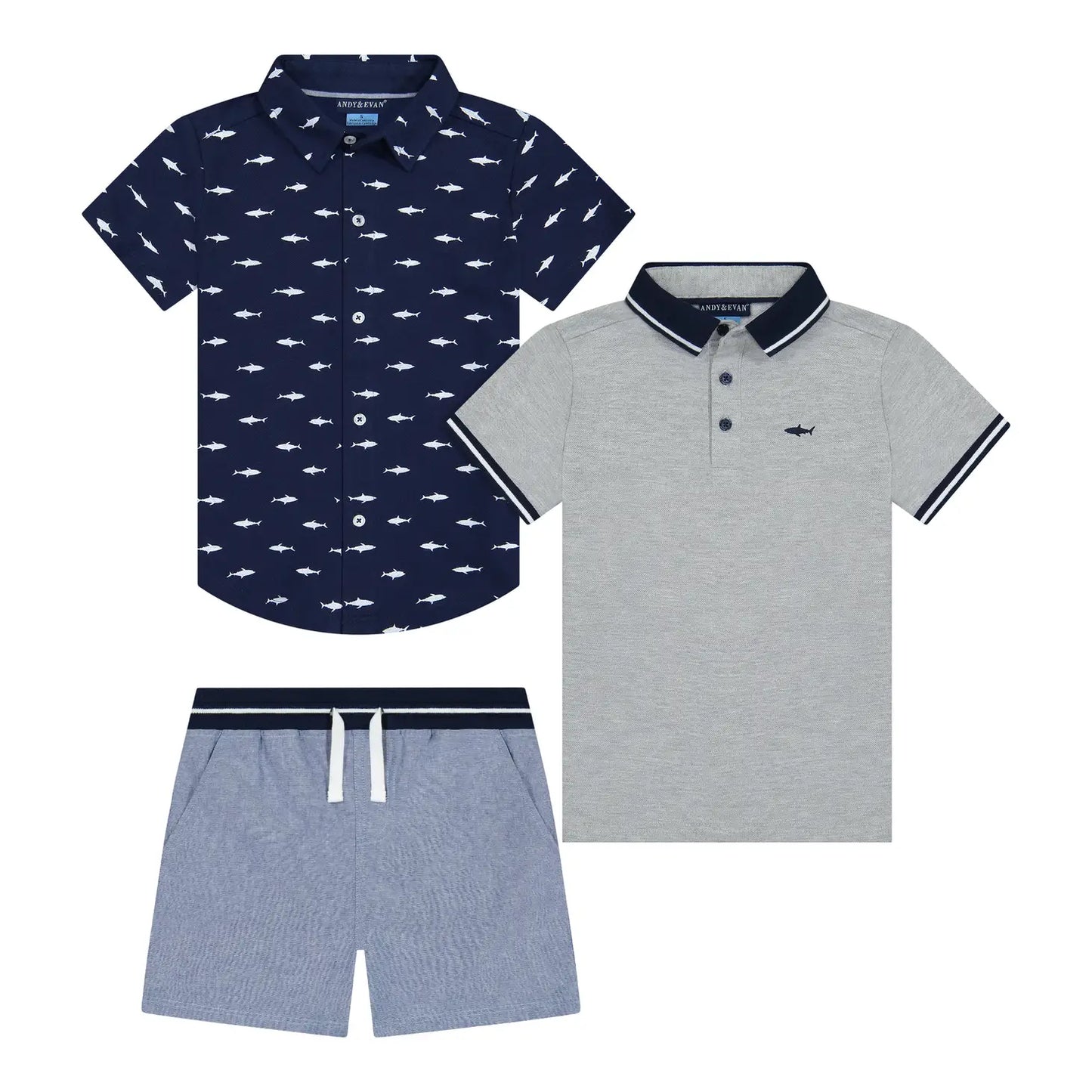 Three Piece Boys Set Navy- Andy & Evan